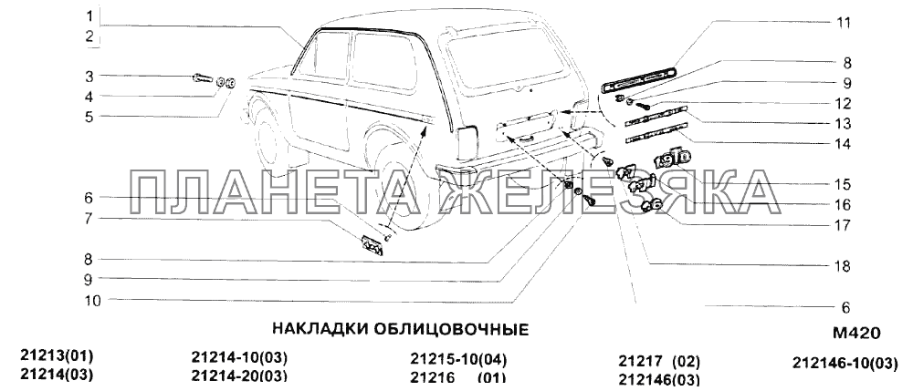 Накладки облицовочные ВАЗ-21213-214i